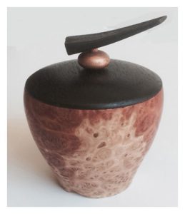 container mallee burl ebonized lid