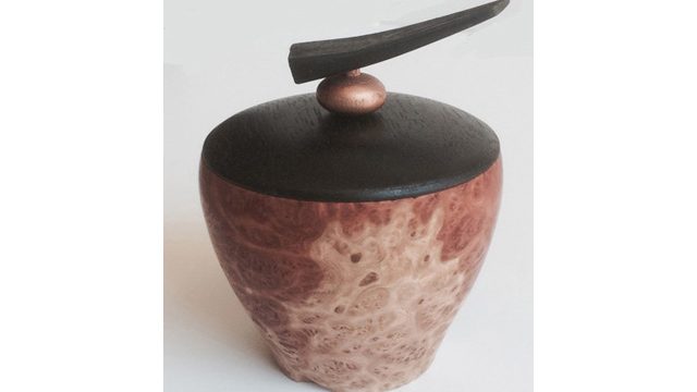 container mallee burl ebonized lid